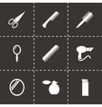 black barber icon set vector image
