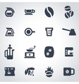 black coffee icon set vector image