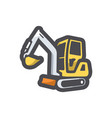 excavator with bucket icon cartoon vector image
