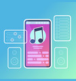 mobile music player application interface audio vector image vector image