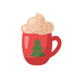new year drink hand-drawn cup of coffee vector image vector image