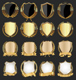 retro vintage golden black and white shields 0582 vector image vector image