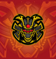 samurai head e sports logo design vector image