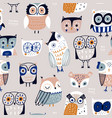 seamless scandinavian pattern with cute vector image