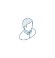 waiter avatar man whit bow tie isometric icon 3d vector image