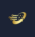 orbit technology arrow gold logo vector image