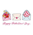set three doodle drawing love letter vector image