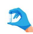 test tube with cap in hand isolated vector image