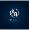 ab logo template - simple icon for initial letter vector image vector image