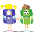 back to school - two students hold hand girl vector image vector image