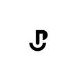 initial letter u and p or up logo design vector image vector image