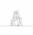 single one line drawing young expecting parents vector image vector image