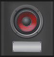 sound speaker with metal plate vector image vector image