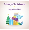 Merry christmas and happy hanukkah seasonal Vector Image