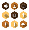 travel and vacation icon collection - silhouette vector image vector image