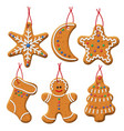 christmas gingerbread set vector image