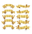 golden ribbons and gold award banners set vector image