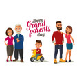 happy family parents grandparents and child vector image