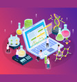 isometric research glow composition vector image