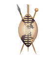 zulu shield ethnic african weapon club and spear vector image