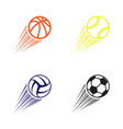 four flying balls vector image vector image