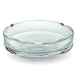 glass ashtray empty transparent bowl isolated vector image vector image