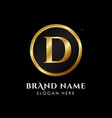 luxury letter d logo template in gold color royal vector image vector image