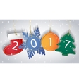new year tags on a snowy background vector image
