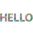 word hello colorful isolated on a white vector image vector image