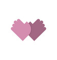 friendship logo palm emblem two hands symbol vector image