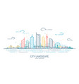 futuristic cityscape thin line art vector image