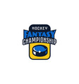 ice hockey fantasy league logo emblem colorful vector image