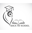 image of an owl with college hat and book vector image