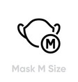 mask m size icon editable line vector image vector image