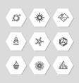 minimal geometric icons set - abstract line icons vector image vector image