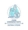 clear emergency exits concept icon vector image