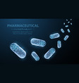 pills abstract polygonal capsule falling vector image vector image