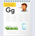 alphabet tracing worksheet with letter vector image