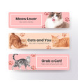 Animal banner with cat story for web design 2 Vector Image