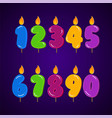 birthday candle colorful collection set all vector image vector image