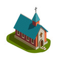 isometric medieval church vector image