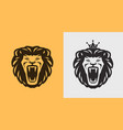 lion roaring logo or label animal wildlife icon vector image