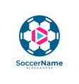 play soccer logo template football logo design vector image vector image