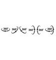 360 degrees arrow rotate around set icon circle vector image