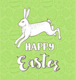 rabbit on a green background vector image vector image