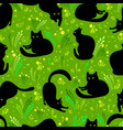 black cat in different poses on a background vector image vector image
