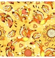 colorful pattern with bird phoenix and sunflower vector image