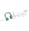single continuous line drawing headphones music vector image vector image