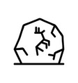 stone rock icon isolated contour symbol vector image