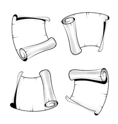 Medieval paper scrolls manuscript sketch icons Vector Image